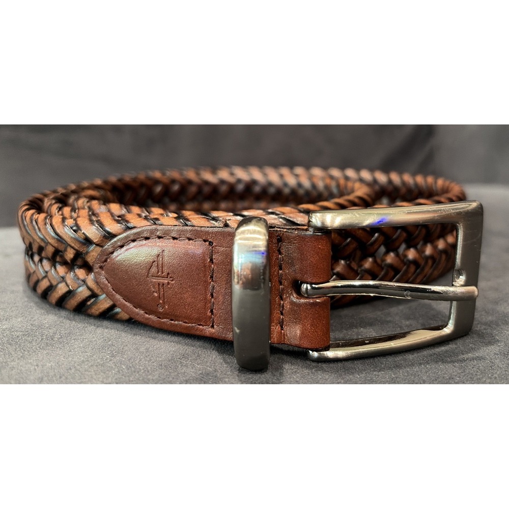Dockers Leather Braided Belt Sz 38/95 - Academia, Preppy, Old Money